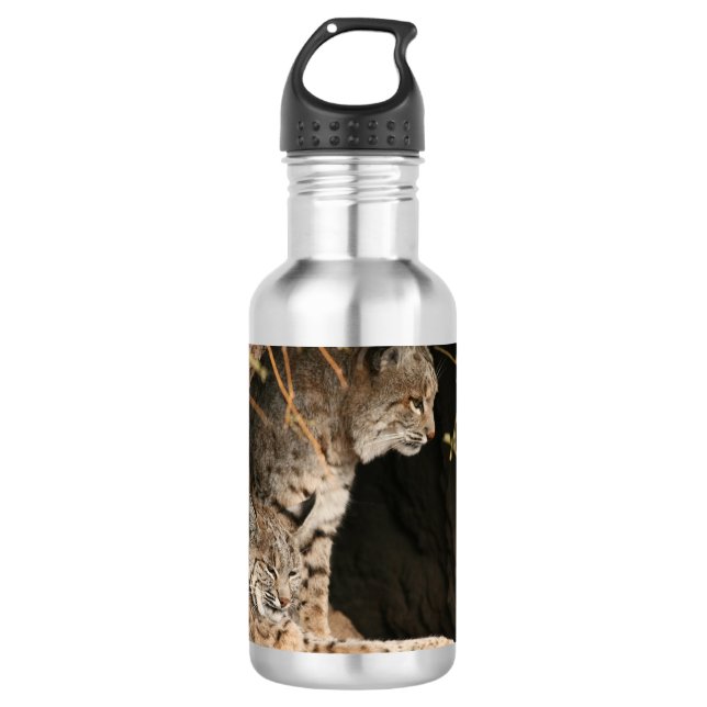 Bouteille D'eau Photo de chat sauvage (Devant)