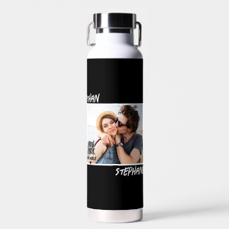 Bouteille D'eau Photo personnalisé Black Grunge You Rock My World