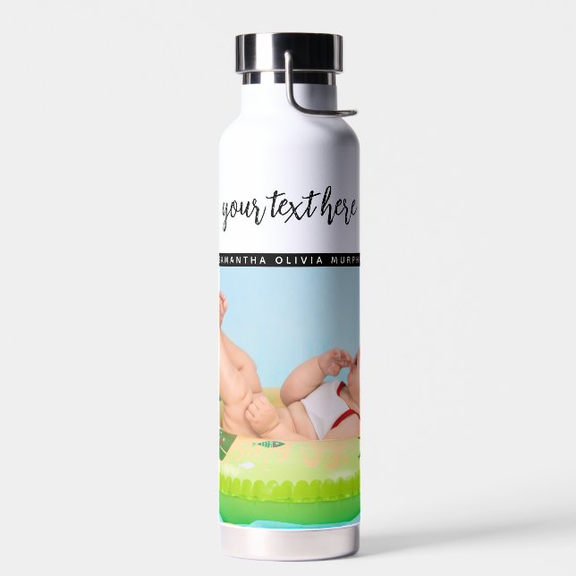 Bouteille D'eau Photo personnalisée Baby Love & Name Memories (Gauche)