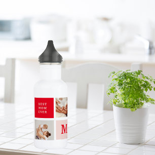 Bouteille D'eau Photo Rouge et rose Meilleure mère Ever Venin
