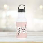 Bouteille D'eau Phrase moderne Pastel Rose fille Boss Phrase<br><div class="desc">Phrase moderne Pastel Rose fille Boss Phrase</div>