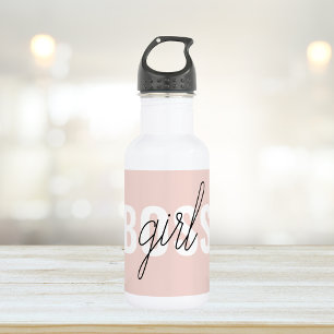 Bouteille D'eau Phrase moderne Pastel Rose fille Boss Phrase