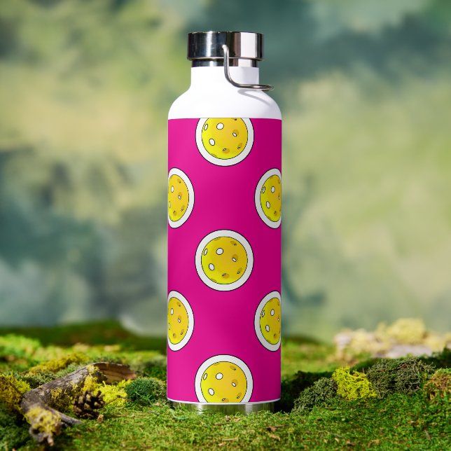 Bouteille D'eau Pickleball Jaune Pickleballs Pois Hot rose (Café)