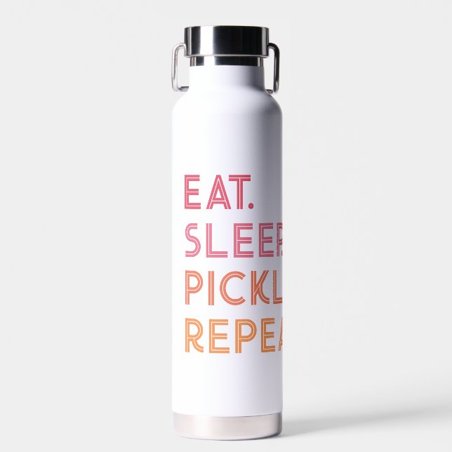 Bouteille D'eau Pickleball : Mangez Pickleball Sleep Répéter (Avant)