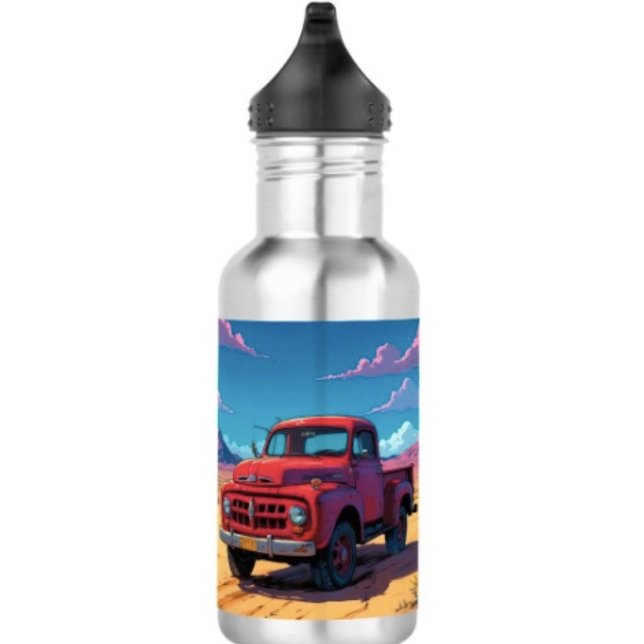 Bouteille D'eau Pickup Américain Classique (Vintage Red Truck Water Bottle – 18 oz 18/8 stainless steel Height: 8.67" Weight: 8.7 oz. )