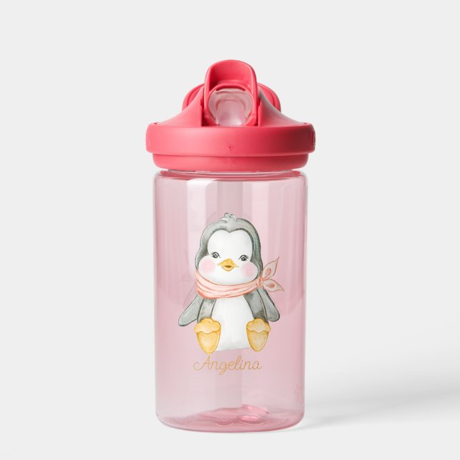 Bouteille D'eau Pingouin de dessin pour bébé personnalisé (Avant)