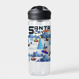Bouteille D'eau Pingouin de l'équipe de snowboard père Noël de Mik