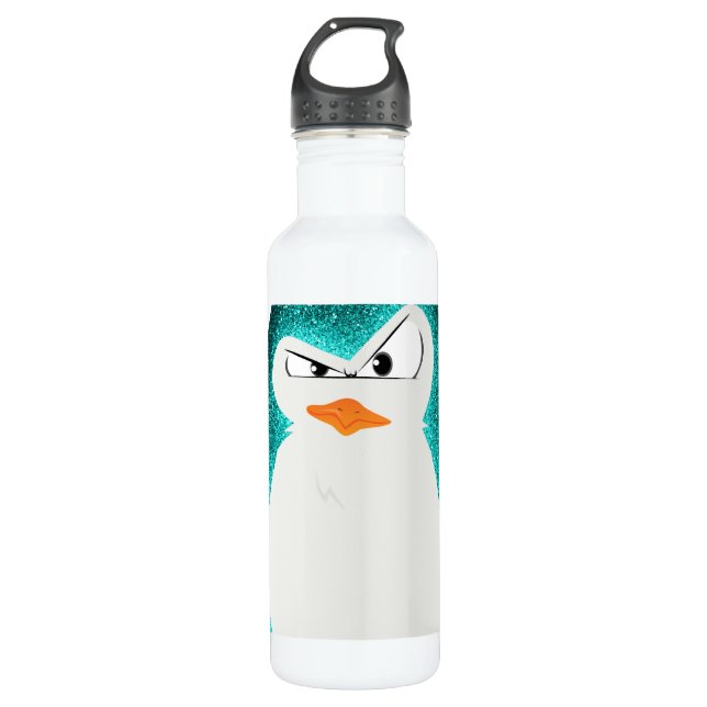 Bouteille D'eau Pingouin fâché teal.png (Devant)