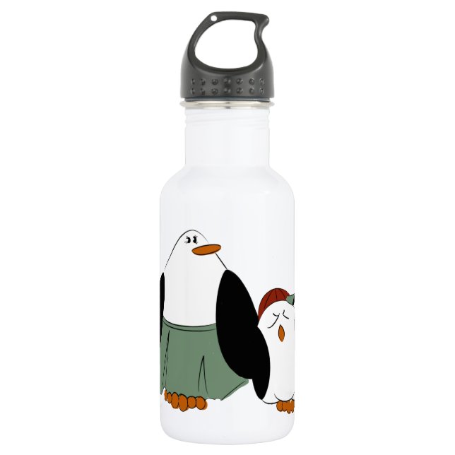 Bouteille D'eau Pingouins en caricature mignons (Devant)
