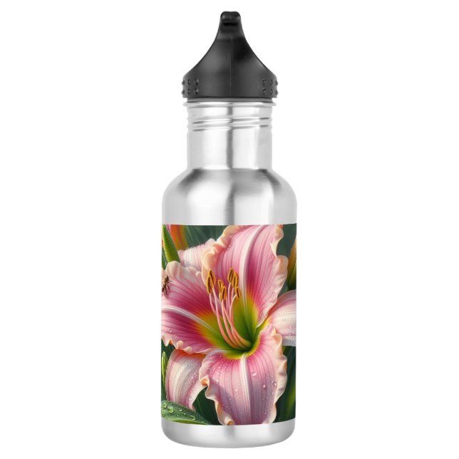 Bouteille D'eau Pink Daylily Floral (Droite)
