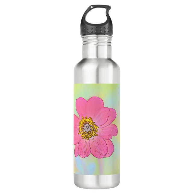 Bouteille D'eau Pink Floral Water Bottle (Devant)