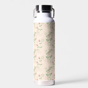 Bouteille D'eau Pink Green Retro Y2K les années 70 Fleur Motif