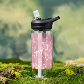 Bouteille D'eau Pink nom répétée Monogram Girl