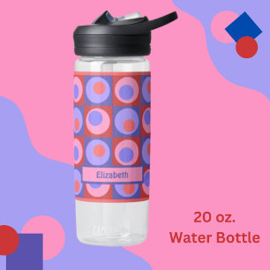 Bouteille D'eau Pink Purple Personnalisé Point Carré thème