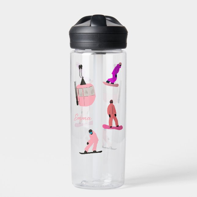 Bouteille D'eau Pink Snowboard (Extérieur)