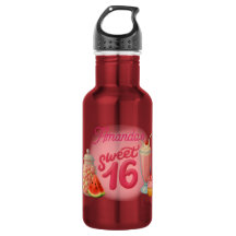 Pink Sweet Sixteen Water Bottle