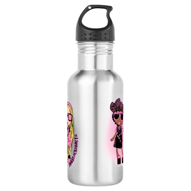 Bouteille D'eau pinkblackanista flou (Devant)