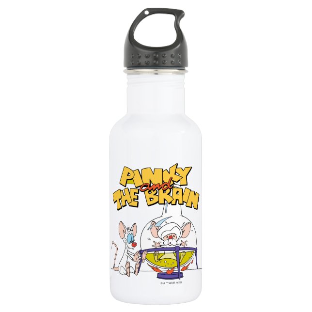 Bouteille D'eau Pinky et le cerveau | Laboratoire (Devant)