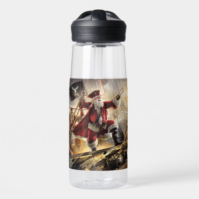 Bouteille D'eau Pirate Père Noël (Avant)