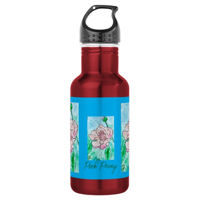 Bouteille D'eau Pivoine rose  (Devant)
