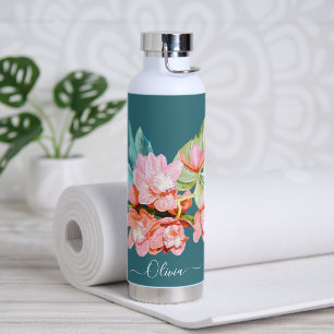 Bouteille D'eau PixDezines Aquarelle Orange Cymbidium Orchid