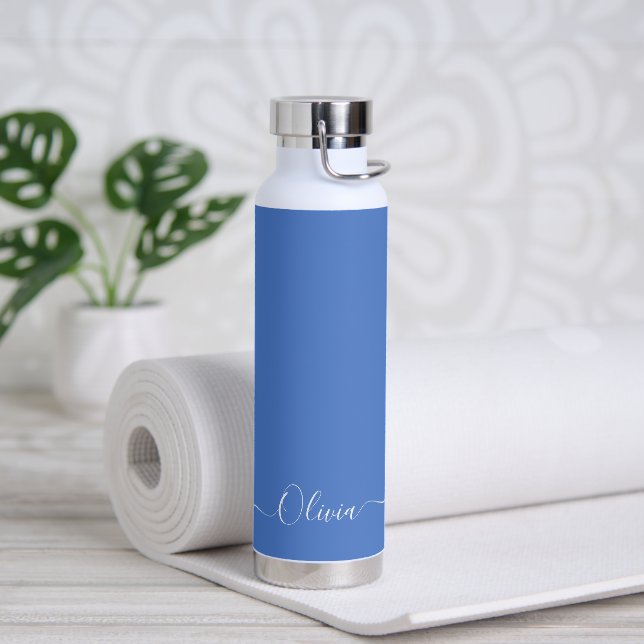 Bouteille D'eau PixDezines couleur do-it-yourself bleu foncé (Yoga)