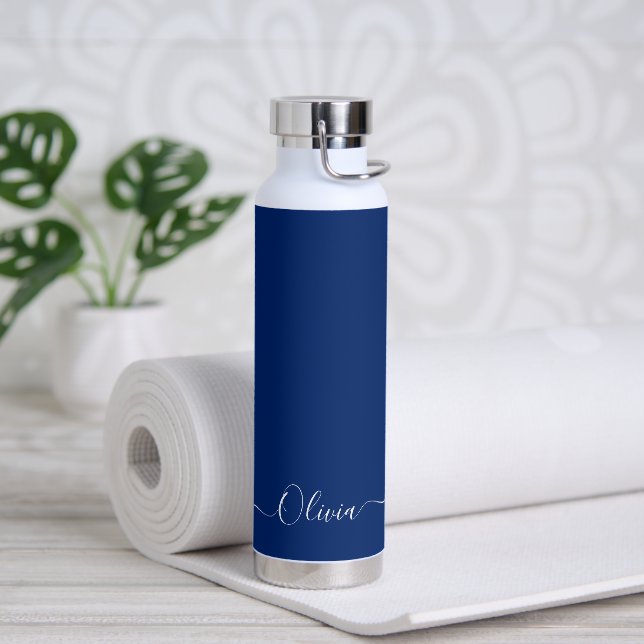 Bouteille D'eau PixDezines couleur do-it-yourself bleu Indigo (Yoga)