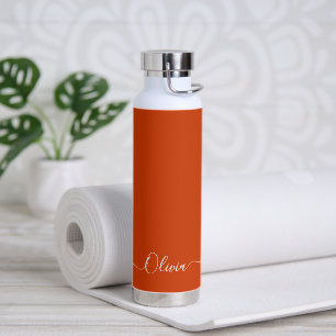 Bouteille D'eau PixDezines do-it-yourself couleur orange rouille