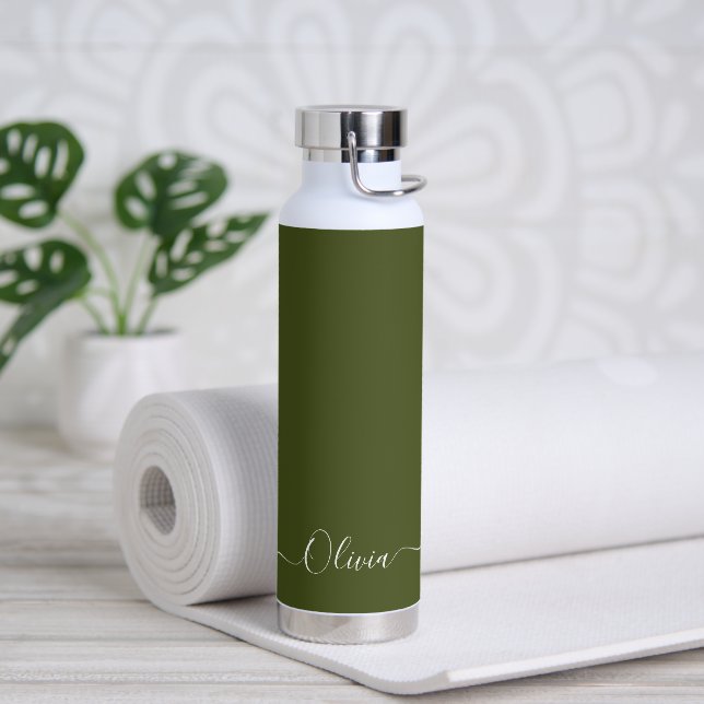 Bouteille D'eau PixDezines Moss foncé do-it-yourself couleur verte (Yoga)