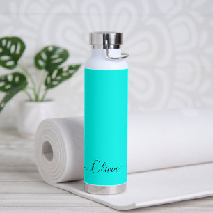 Bouteille D'eau PixDezines Turquoise Aqua bleu do-it-yourself coul