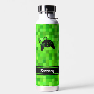 Bouteille D'eau Pixels Gamer Vert Personnalisés