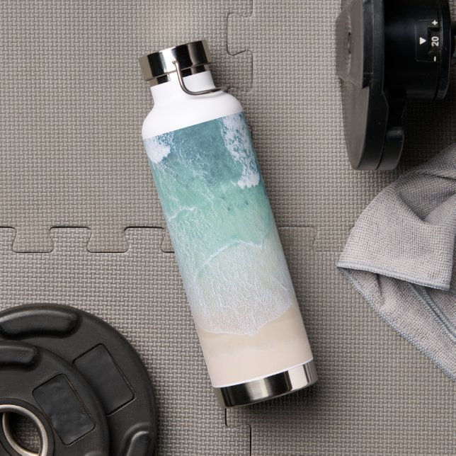 Bouteille D'eau Plage de sable et de rivage en dentelle verte et b (Salle de sport)