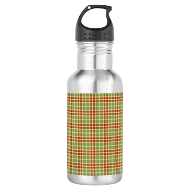Bouteille D'eau Plaid vert laiton personnalisable (Devant)