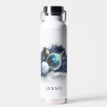 Bouteille D'eau Planètes de l'espace extra-atmosphérique Bateau de<br><div class="desc">Planètes spatiales Rocket Ship Personnalisé Kids Water Bottle</div>