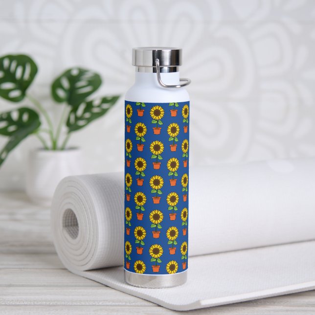 Bouteille D'eau Plante de tournesol dans un Motif de pot (Yoga)