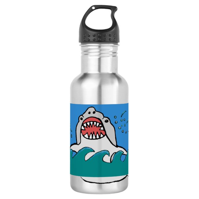 Bouteille D'eau Plat de requin amusant (Devant)
