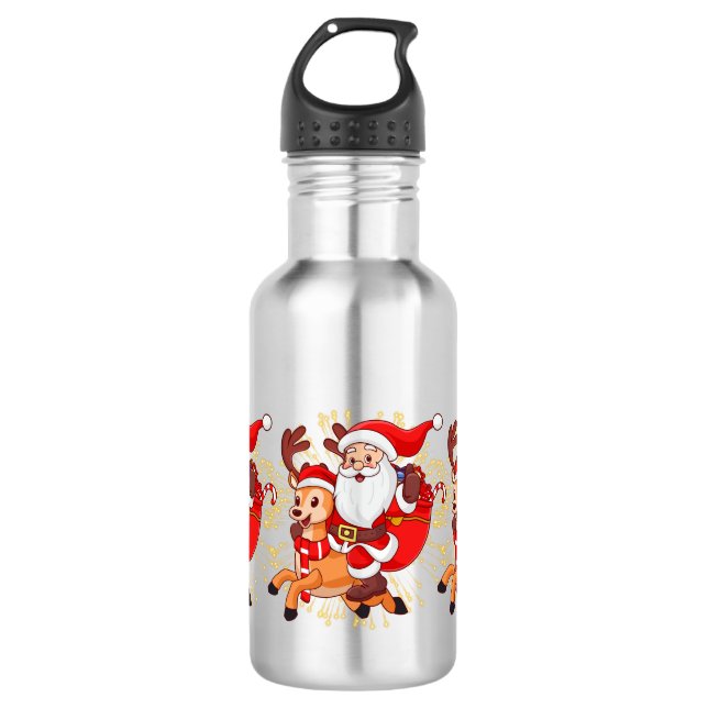 Bouteille D'eau **"Playful Santa Claus Design – Fun and Festive Ch (Devant)