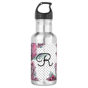 Bouteille D'eau Point d'aquarelle rouge pour femmes initiales