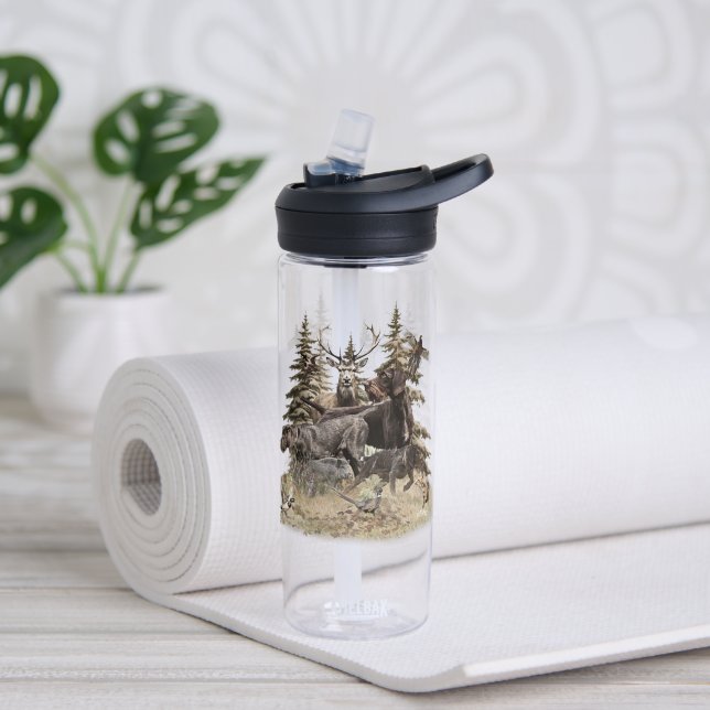 Bouteille D'eau Pointer à poil dur allemand (Yoga (pivotée))