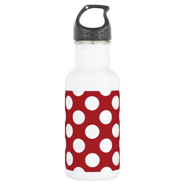 Bouteille D'eau Points rouges, Motif à pois, Pois, Pointillé (Devant)