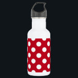Bouteille D'eau Pois blancs sur rouge<br><div class="desc">Pois blancs sur rouge</div>