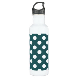 Bouteille D'eau Pois blancs sur turquoise