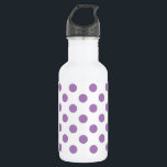 Bouteille D'eau Pois de lavande sur blanc<br><div class="desc">Lavande et pois blancs</div>