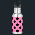 Bouteille D'eau Pois noirs en rose<br><div class="desc">Pois noirs en rose</div>