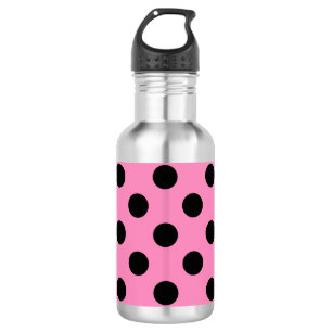 Bouteille D'eau Pois noirs en rose