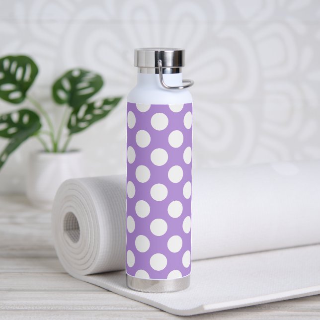 Bouteille D'eau Pois violets, Motif à points Polka, points, pointi (Yoga)