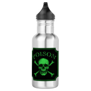Bouteille D'eau Poison Crâne et os croisés Halloween Design Imprim