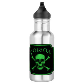Bouteille D'eau Poison Crâne et os croisés Halloween Design Imprim