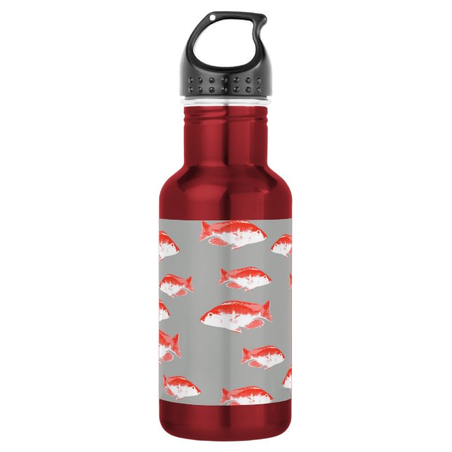 Bouteille D'eau Poisson rouge et gris (Devant)
