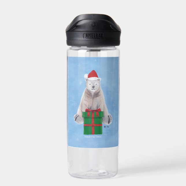 Bouteille D'eau Polar Holiday - Art pour enfants pour CHOC (Arrière)